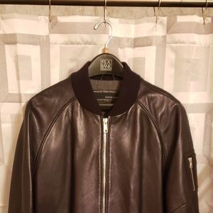 Faux Leather Bomber Jacket